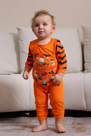 Orange Halloween Familj Matchande Pyjamas Set