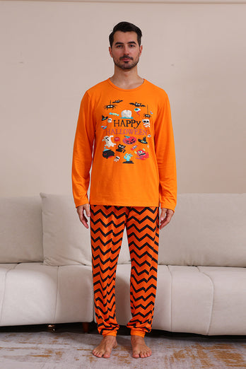 Orange Halloween Familj Matchande Pyjamas Set