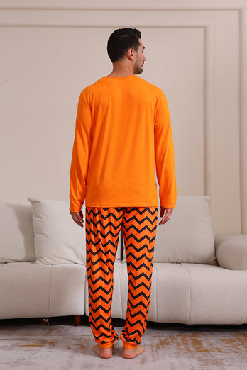 Orange Halloween Familj Matchande Pyjamas Set