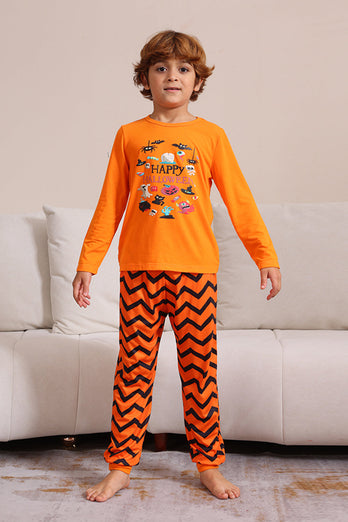 Orange Halloween Familj Matchande Pyjamas Set