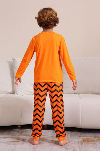 Orange Halloween Familj Matchande Pyjamas Set