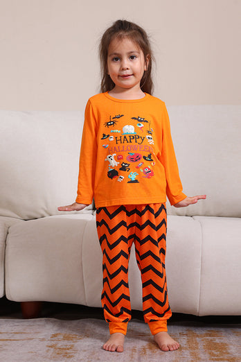 Orange Halloween Familj Matchande Pyjamas Set