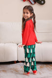 Röd Tryck Jul Familj Matchande Pyjamas Set