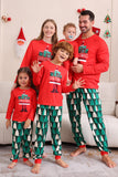 Röd Tryck Jul Familj Matchande Pyjamas Set