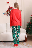 Röd Tryck Jul Familj Matchande Pyjamas Set