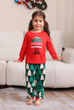 Röd Tryck Jul Familj Matchande Pyjamas Set