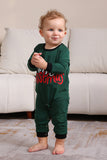 Mörkgrön Merry Christmas Family Pyjamas Set
