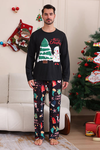 Svart God Jul Familj Pyjamas Set