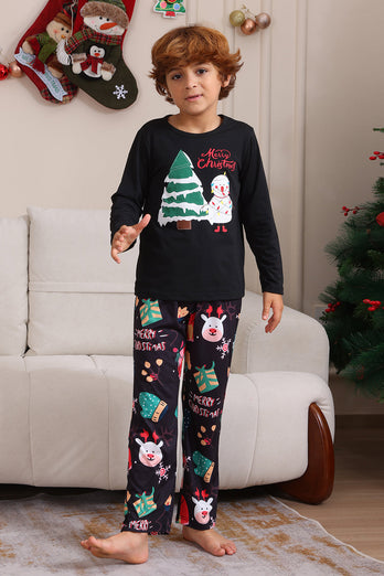 Svart God Jul Familj Pyjamas Set