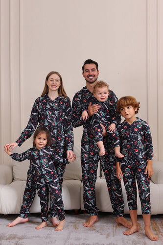 Christmas Navy Family Matchande Pyjamas med huva