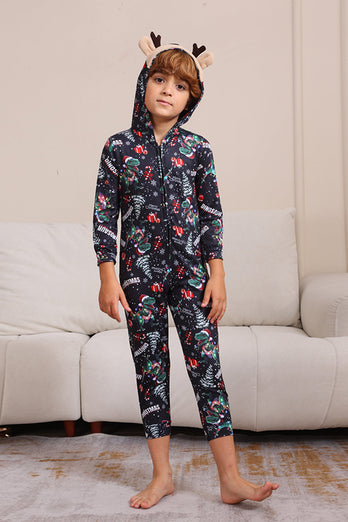 Christmas Navy Family Matchande Pyjamas med huva