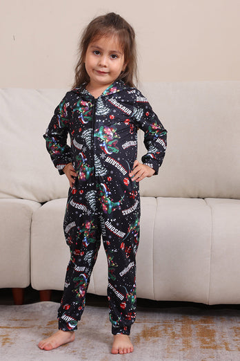 Christmas Navy Family Matchande Pyjamas med huva