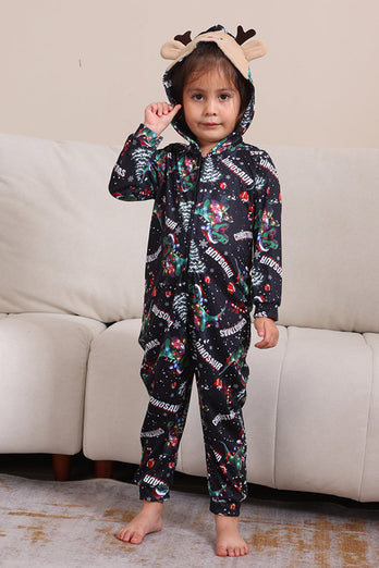 Christmas Navy Family Matchande Pyjamas med huva