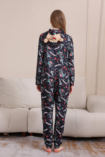 Christmas Navy Family Matchande Pyjamas med huva