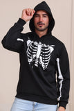 Svart Skelett Hooded Halloween Familj Tröjor