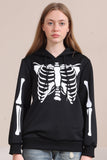 Svart Skelett Hooded Halloween Familj Tröjor