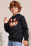 Black Devil Pumpkin Tryck Huva Halloween Familj Tröjor
