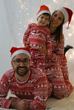 Röd Jul Mönster Tryckt Familj Matchande Pyjamas Sets