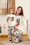 Vit Rådjur Tryckt Jul Familj Pyjamas Set