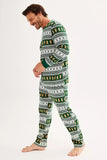 Jul Lös Familj Matchande Grön Snöflinga Pepparkaka Man Mönster Pyjamas Set
