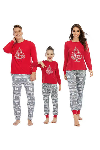 Casual Lös Långärmad Nattkläder God Julgran Matchande Pyjamas Pyjamas Set