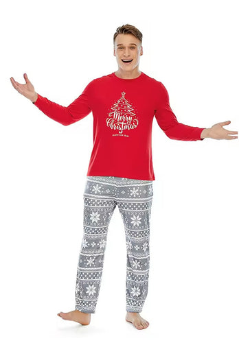 Casual Lös Långärmad Nattkläder God Julgran Matchande Pyjamas Pyjamas Set