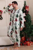 Familj Julpyjamas Förälder-barn Kläder Söt Julgran Hooded Jumpsuit Jul Familj Set