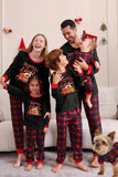 Svart Röd Familj Matchande Pyjamas Vuxen Barn Baby Toppar och rutiga Byxor Julpyjamas Set