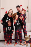 Svart Röd Familj Matchande Pyjamas Vuxen Barn Baby Toppar och rutiga Byxor Julpyjamas Set