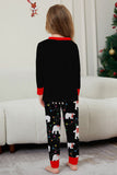 Svart Långärmad Päron Mönster Matchande Familj Pyjamas