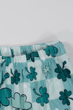 Ljusblå Tryckt Kortärmad Matchande Familj Pyjamas