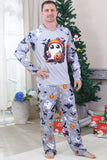Grå Tryckt Långärmad Familj Halloween Pyjamas
