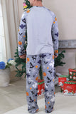 Grå Tryckt Långärmad Familj Halloween Pyjamas