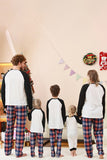 Svart och vitt träd tryckt familj julpyjamas