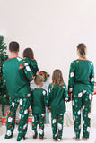 Mörkgrön Jultomten Tryck Långärmad Familj Julpyjamas