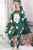 Mörkgrön Jultomten Tryck Långärmad Familj Julpyjamas