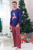 Royal Blue Print Pläd Jul Matchande Familj Pyjamas