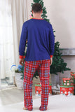 Royal Blue Print Pläd Jul Matchande Familj Pyjamas