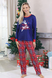Royal Blue Print Pläd Jul Matchande Familj Pyjamas