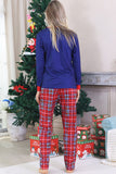Royal Blue Print Pläd Jul Matchande Familj Pyjamas
