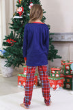 Royal Blue Print Pläd Jul Matchande Familj Pyjamas