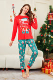 Röd God Jul Jultomten Print Familj Matchande Pyjamas