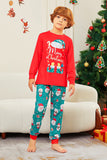 Röd God Jul Jultomten Print Familj Matchande Pyjamas