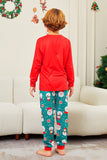 Röd God Jul Jultomten Print Familj Matchande Pyjamas