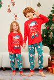 Röd God Jul Jultomten Print Familj Matchande Pyjamas