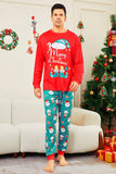 Röd God Jul Jultomten Print Familj Matchande Pyjamas
