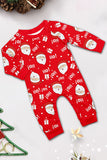 Röd Jultomten Tryck Jul Familj Matchande Pyjamas