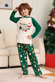 Mörkgrön Jul Tryck Jultomten Familj Matchande Pyjamas Sets