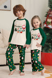 Mörkgrön Jul Tryck Jultomten Familj Matchande Pyjamas Sets