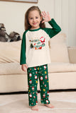 Mörkgrön Jul Tryck Jultomten Familj Matchande Pyjamas Sets